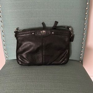 Coach black leather crossbody